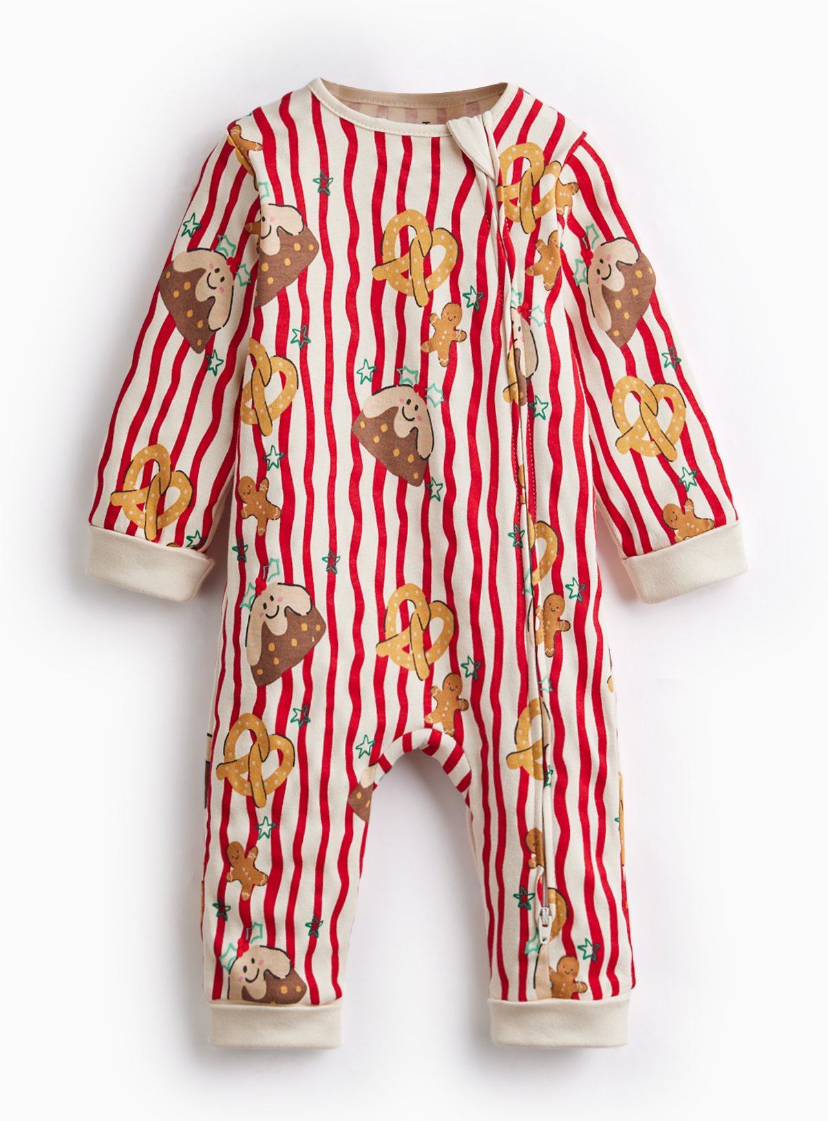 Christmas Pretzel & Pudding Sleepsuit Up to 1 mth - Image 1 thumbnail